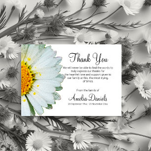 Invitación Simple Daisy Funeral Gracias Cartas