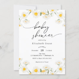 Invitación simple de Baby Shower a la Wreath Daisy