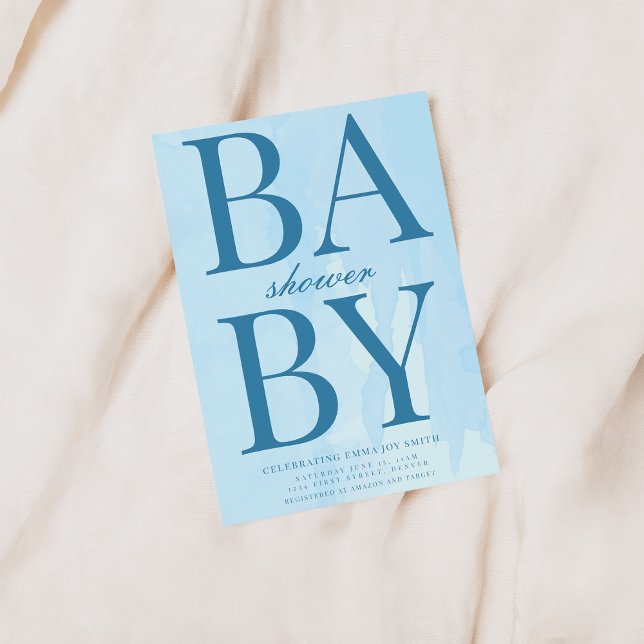 Invitación simple de Baby Shower azul (Subido por el creador)