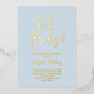 Invitación simple de Baby Shower Boy Relieve metal