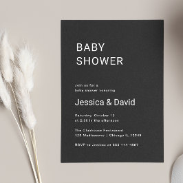 Invitación simple de Baby Shower Minimalista en ne