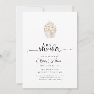Invitación simple de Baby Shower para el pastel