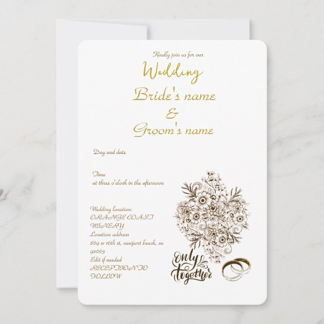 invitación simple de boda (Anverso)