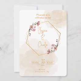 Invitación simple de boda con colores neutros
