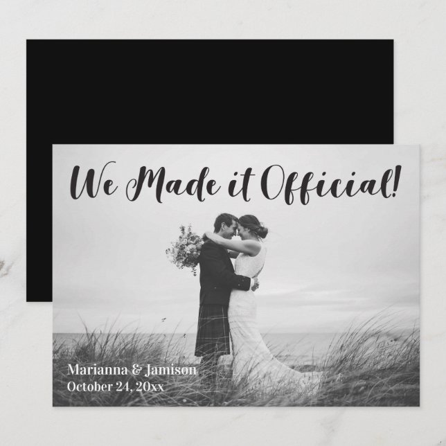 Invitación simple de Boda de tipografía rusa (Anverso / Reverso)