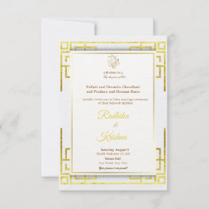 Invitación simple de boda hindú india