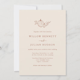 Invitación simple de bodas de otoño