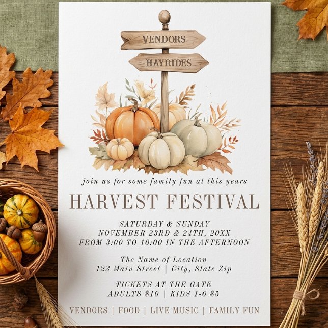 Invitación Simple de Calabaza para Festival de la  (Subido por el creador)