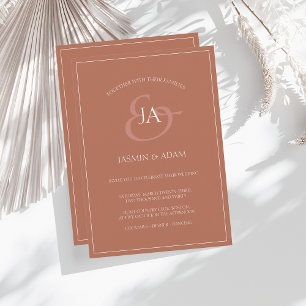 Invitación simple de casamiento en un monograma de
