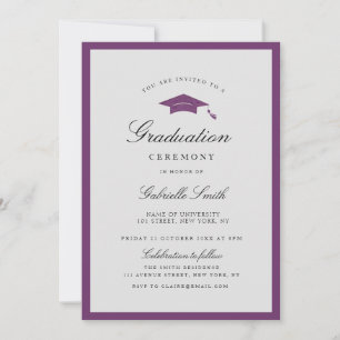 Invitación simple de ceremonia de graduación con b