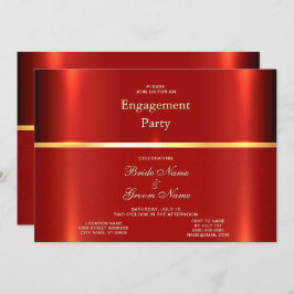 Invitación simple de compromiso rojo