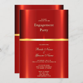 Invitación simple de compromiso rojo