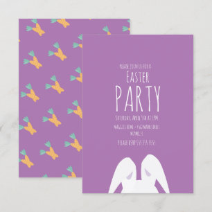 Invitación simple de conejo de zanahoria para fies