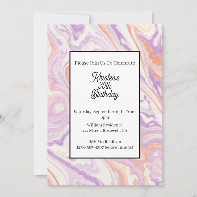 Invitación simple de cumpleaños (Anverso)