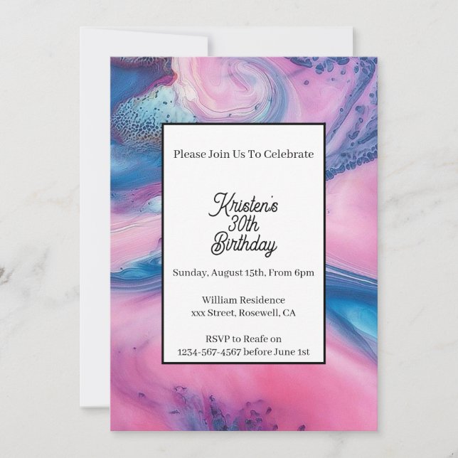 Invitación simple de cumpleaños (Anverso)