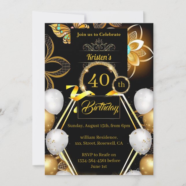 Invitación simple de cumpleaños (Anverso)