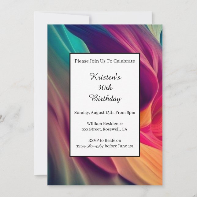 Invitación simple de cumpleaños (Anverso)