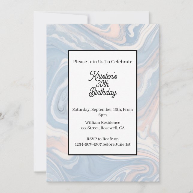 Invitación simple de cumpleaños (Anverso)