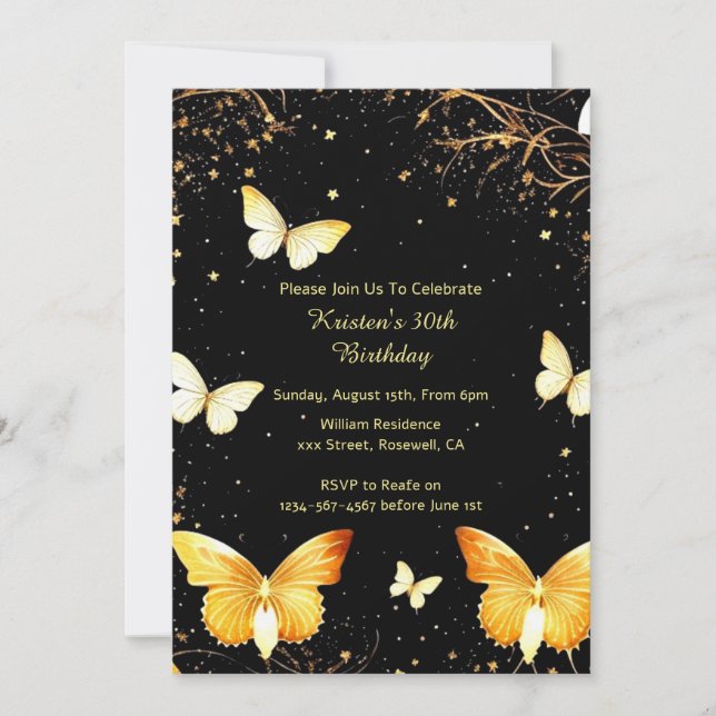 Invitación simple de cumpleaños (Anverso)