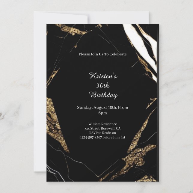 Invitación simple de cumpleaños (Anverso)