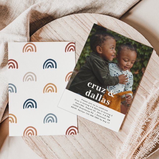 Invitación Simple de Cumpleaños Compartido | Foto  (Subido por el creador)