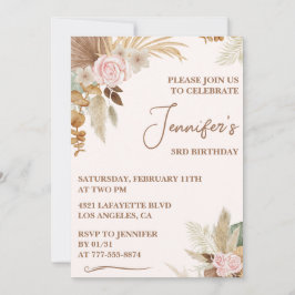 Invitación simple de cumpleaños número 3 Moderno B
