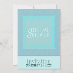 Invitación simple de damasco verde azulado para du