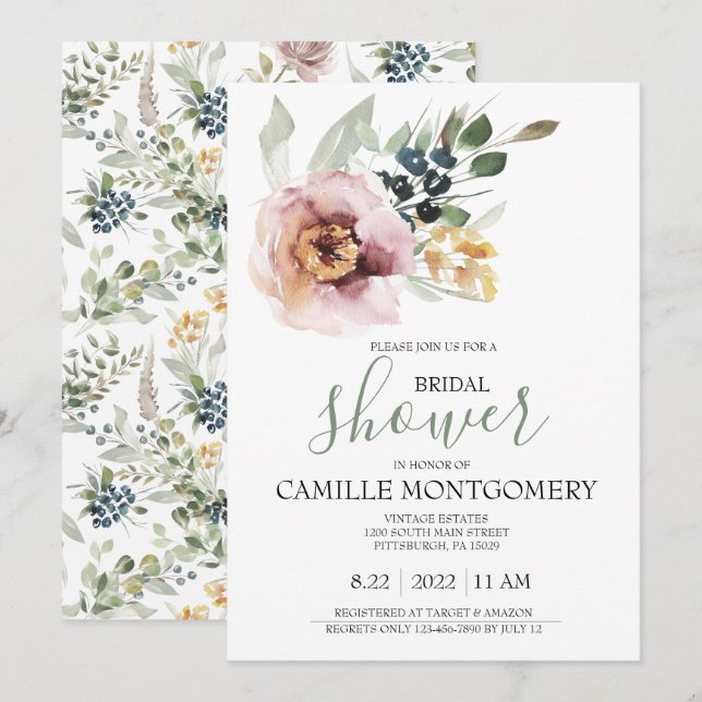 Invitación Simple de Despedida de Soltera (Anverso / Reverso)