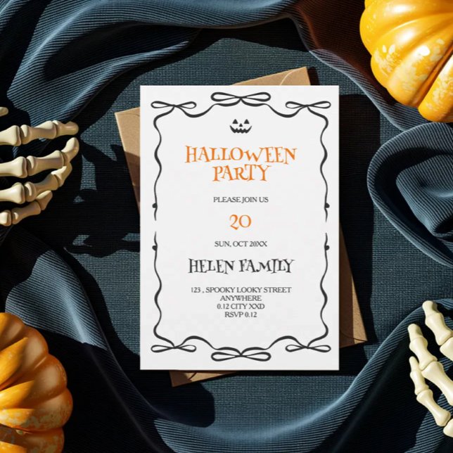 invitación simple de doodle para fiesta de hallowe (Subido por el creador)
