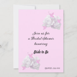 Invitación simple de ducha de novia con peonía