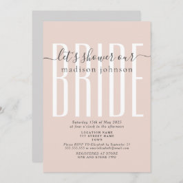 Invitación simple de ducha de novia rosa