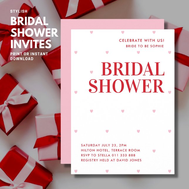 Invitación simple de ducha de novias en el corazón (Subido por el creador)