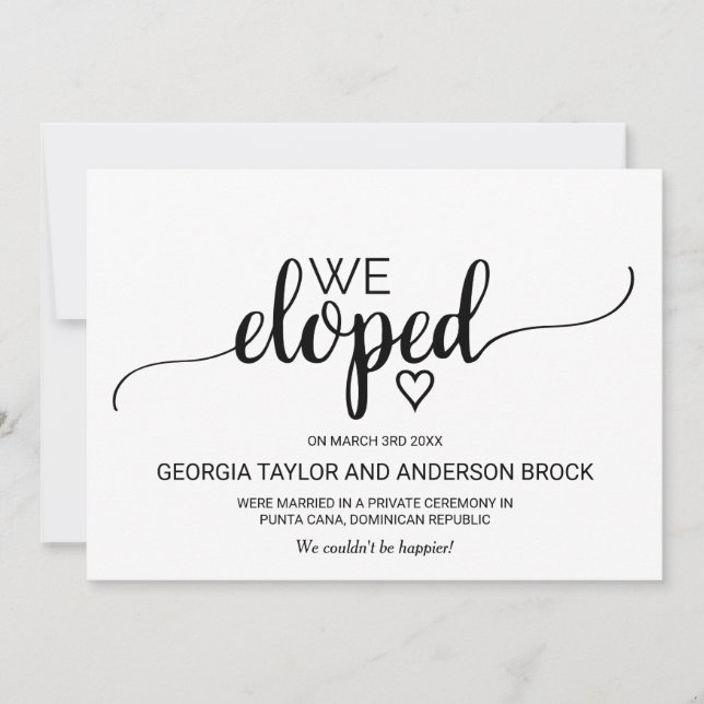 Invitación simple de elementos de caligrafía Kraft (Anverso)