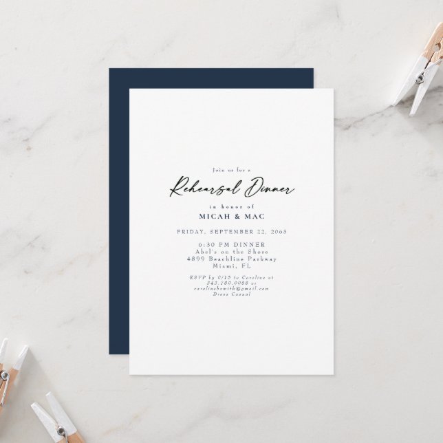 Invitación simple de ensayo de la Marina (Anverso/Reverso In Situ)