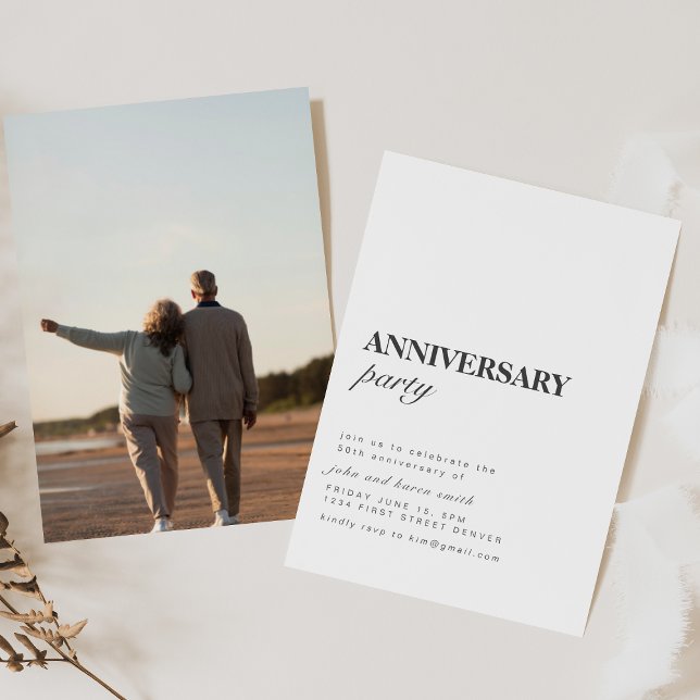 Invitación simple de Fiesta de aniversario con fot (Subido por el creador)