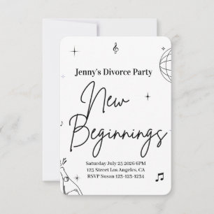 Invitación Simple de Fiesta de Divorcio Nuevos Com