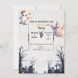 Invitación simple de fiesta de Halloween - Fantasm