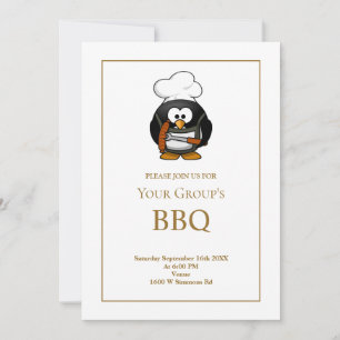 Invitación simple de fiesta divertida en barbacoa
