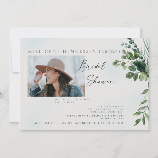 Invitación Simple de Follaje III para Despedida de (Anverso)