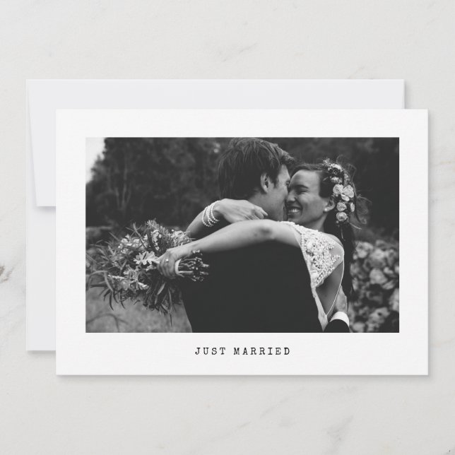 Invitación simple de fotografía Boda casada (Anverso)
