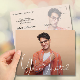 Invitación simple de graduación con foto
