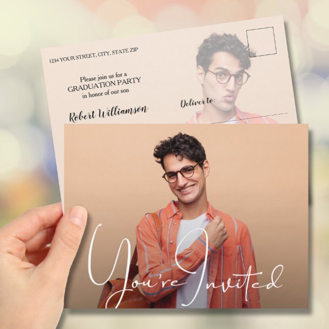 Invitación simple de graduación con foto (Subido por el creador)