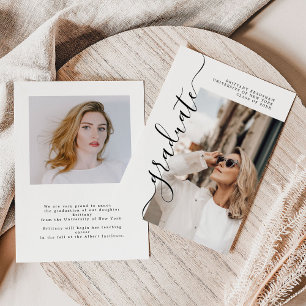 Invitación simple de graduación de foto  de gradua