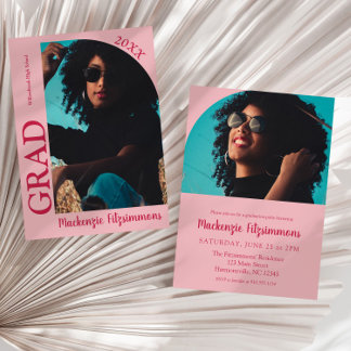 Invitación simple de graduación de foto de preppy