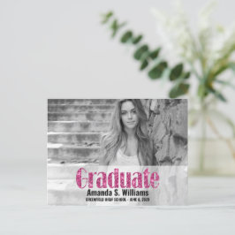 Invitación simple de graduación de foto de Purpuri