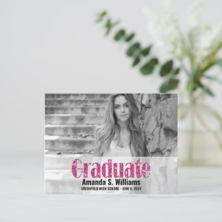 Invitación simple de graduación de foto de Purpuri
