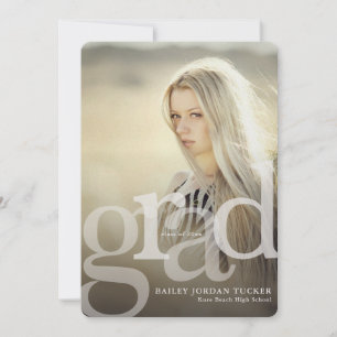Invitación simple de graduación de fotografía de s