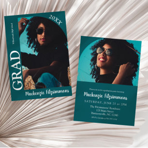 Invitación simple de graduación de fotografía retr