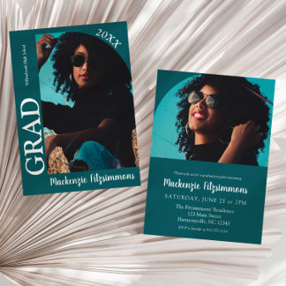 Invitación simple de graduación de fotografía retr
