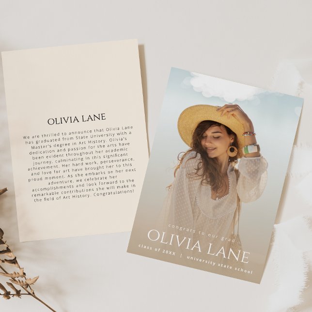 Invitación simple de graduación de fotos completas (Subido por el creador)